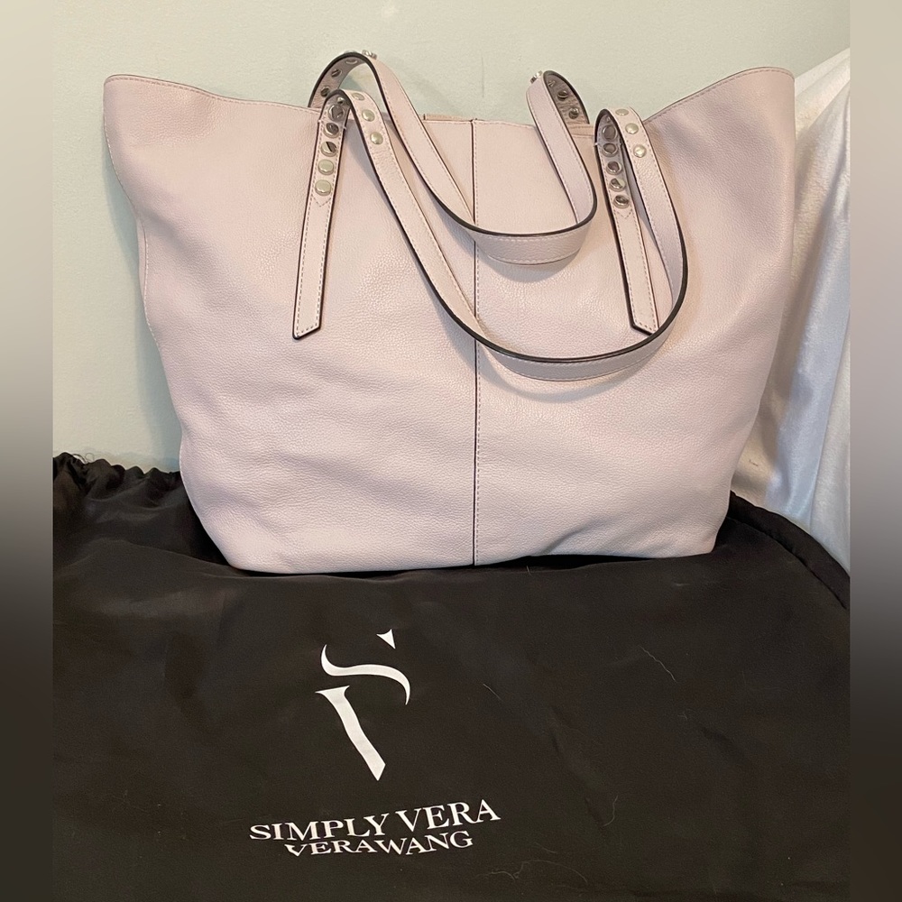 Vera Wang Simply Vera Shoulder Shopper Tote - Lilac Leather NWOT